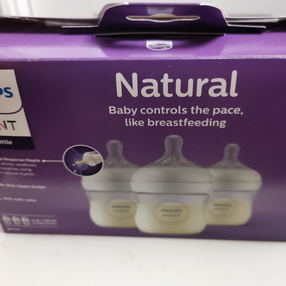 Natural baby feeding bottles x 3